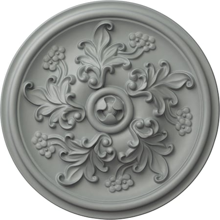Ekena Millwork Katheryn Ceiling Medallion (Fits Canopies up to 2 1/8"), 14 1/2"OD x 2 3/4"P, Primed White CM14KT